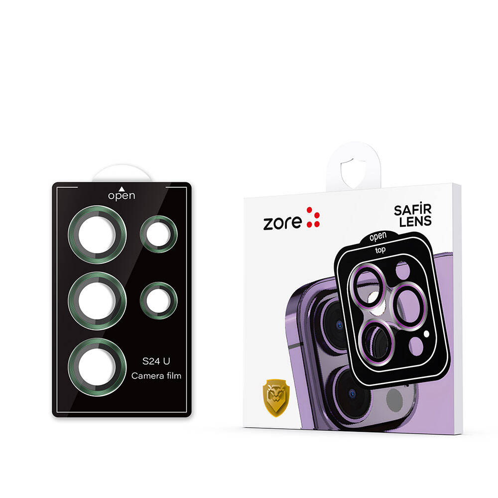 Galaxy S24 Ultra Zore Kamera Lens Koruyucu Cam Filmi Titanyum-Mor
