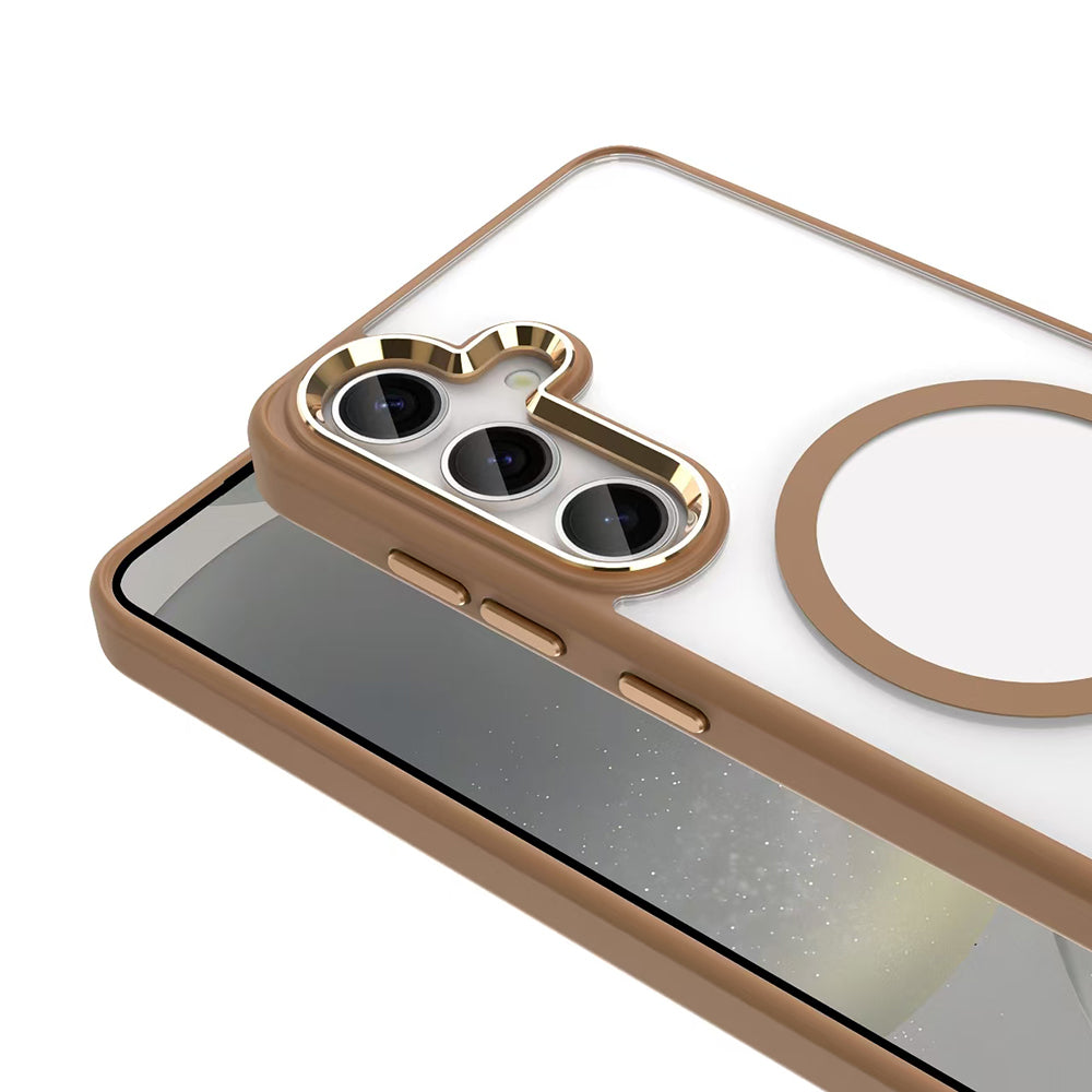 Galaxy S25 Kılıf M-safe Şarj Özellikli Zore Krom M-safe Silikon Kapak Lacivert