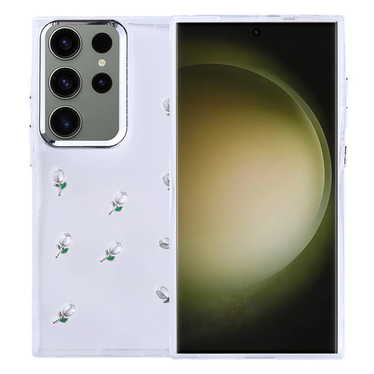 Galaxy S25 Ultra Kılıf Airbag Tasarımlı Simli Şeffaf Zore Kutup Kapak Lale