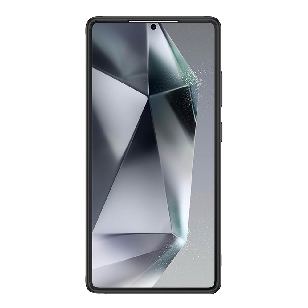 Galaxy S25 Ultra Kılıf Kamera Korumalı Şeffaf Arka Yüzey Zore New Roll Kapak Siyah