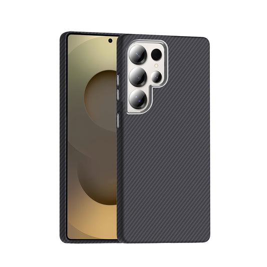 Galaxy S25 Ultra Kılıf M-safe Şarj Özellikli Karbon Fiber Görünümlü Zore Gros Kapak Siyah