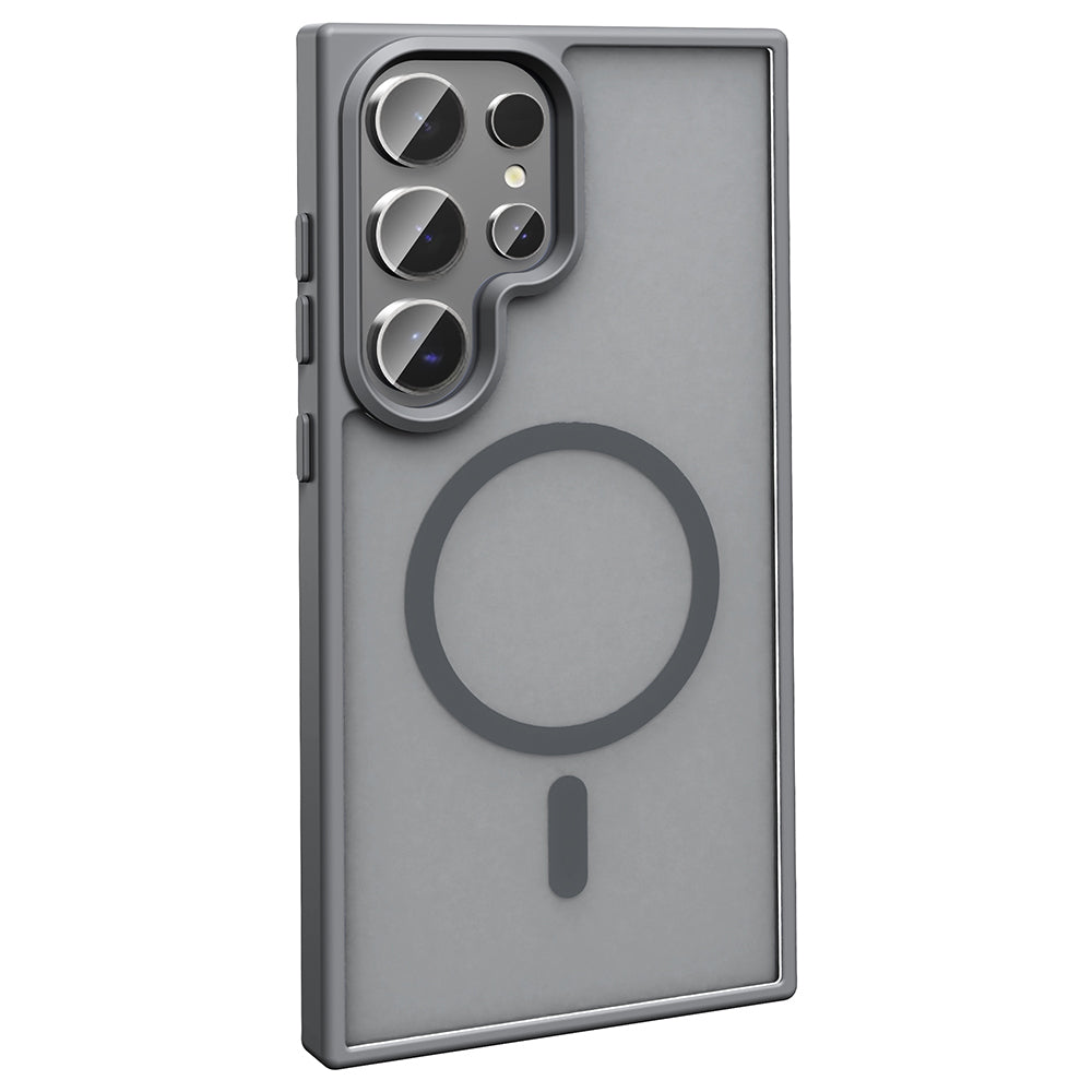 Galaxy S25 Ultra Kılıf M-safe Şarj Özellikli Mat Arka Yüzey Zore Sio Kapak Lila