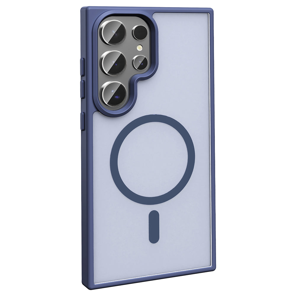 Galaxy S25 Ultra Kılıf M-safe Şarj Özellikli Mat Arka Yüzey Zore Sio Kapak Lila