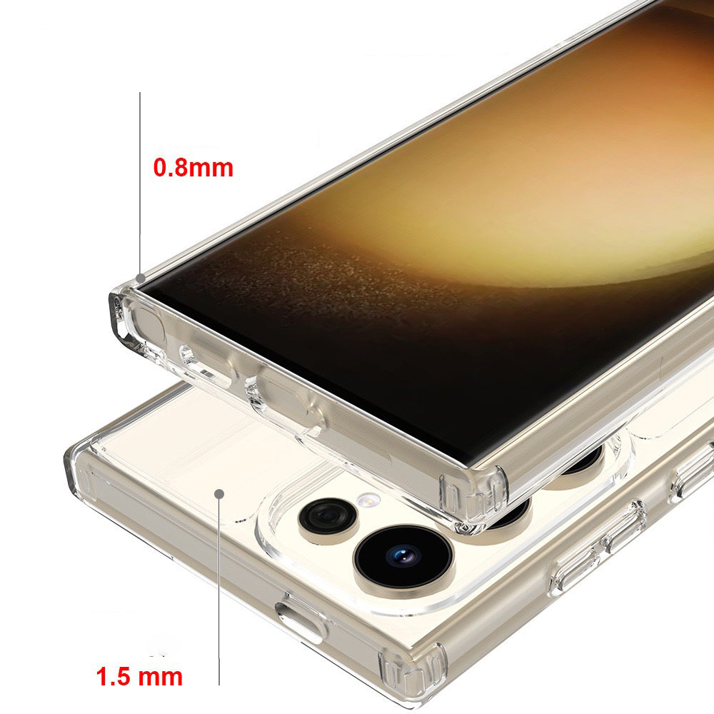 Galaxy S25 Ultra Kılıf M-safe Şarj Özellikli Şeffaf Sert PC Zore Embos Kapak Şeffaf