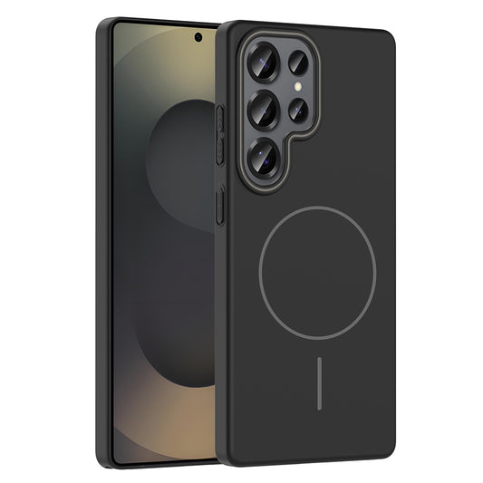 Galaxy S25 Ultra Kılıf M-safe Şarj Özellikli Zore Ruby Sert Kapak Siyah