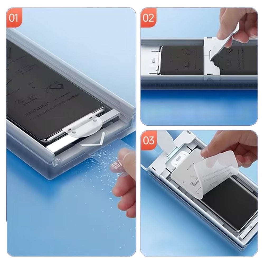 Galaxy S25 Ultra Zore Kolay Uygulama Aparatlı Privacy Easy Body Hayalet Ekran Koruyucu Siyah