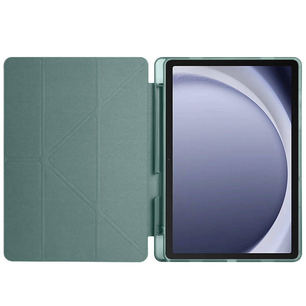 Galaxy Tab A9 Kılıf Zore Tri Folding Kalem Bölmeli Standlı Kılıf Mavi