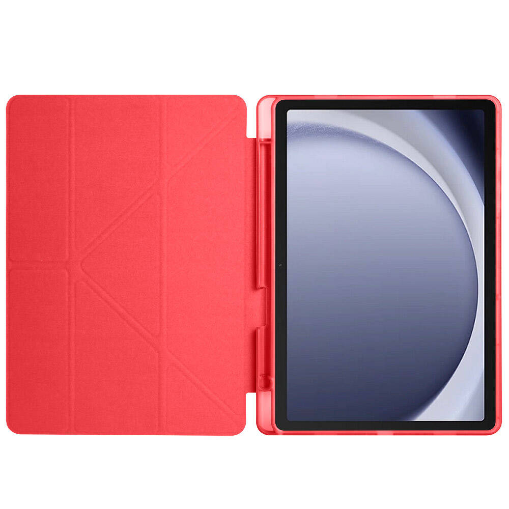 Galaxy Tab A9 Kılıf Zore Tri Folding Kalem Bölmeli Standlı Kılıf Mavi