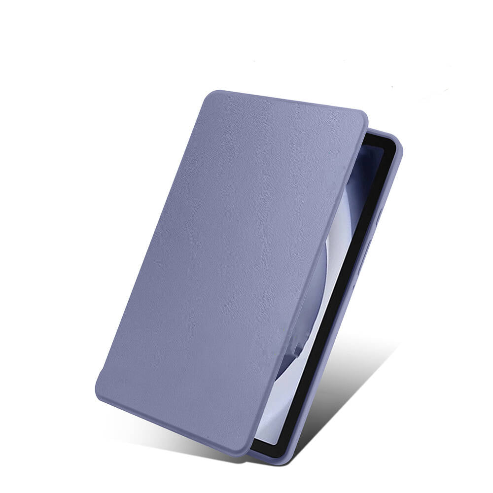 Galaxy Tab A9 Plus Kılıf Zore Termik Kalem Bölmeli Dönebilen Standlı Kılıf Lavendery Gray