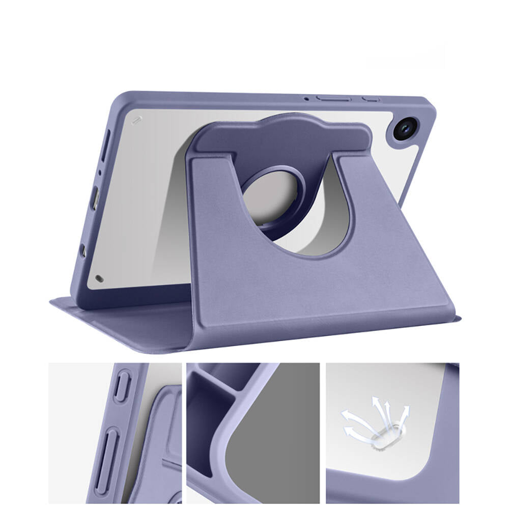 Galaxy Tab A9 Plus Kılıf Zore Termik Kalem Bölmeli Dönebilen Standlı Kılıf Açık Yeşil