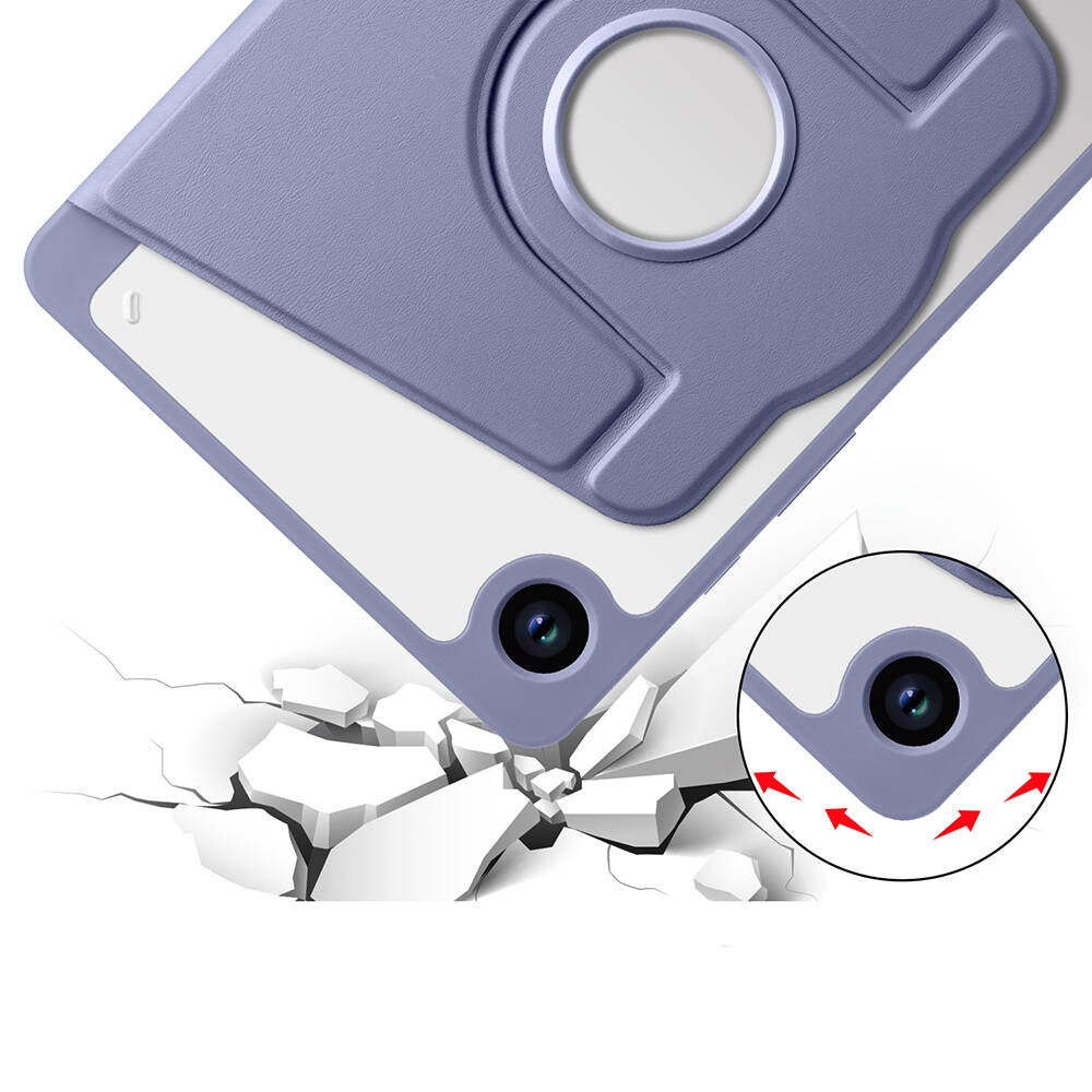 Galaxy Tab A9 Plus Kılıf Zore Termik Kalem Bölmeli Dönebilen Standlı Kılıf Siyah