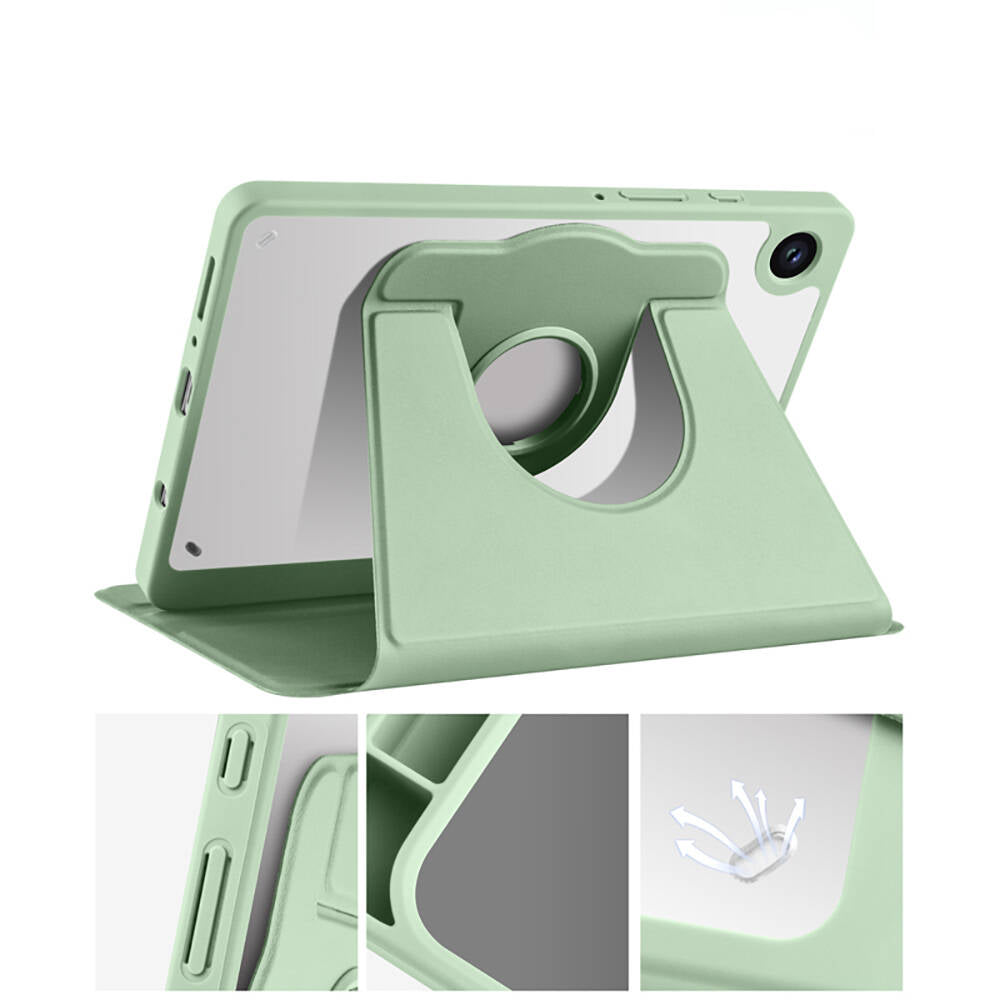 Galaxy Tab A9 Plus Kılıf Zore Termik Kalem Bölmeli Dönebilen Standlı Kılıf Mavi