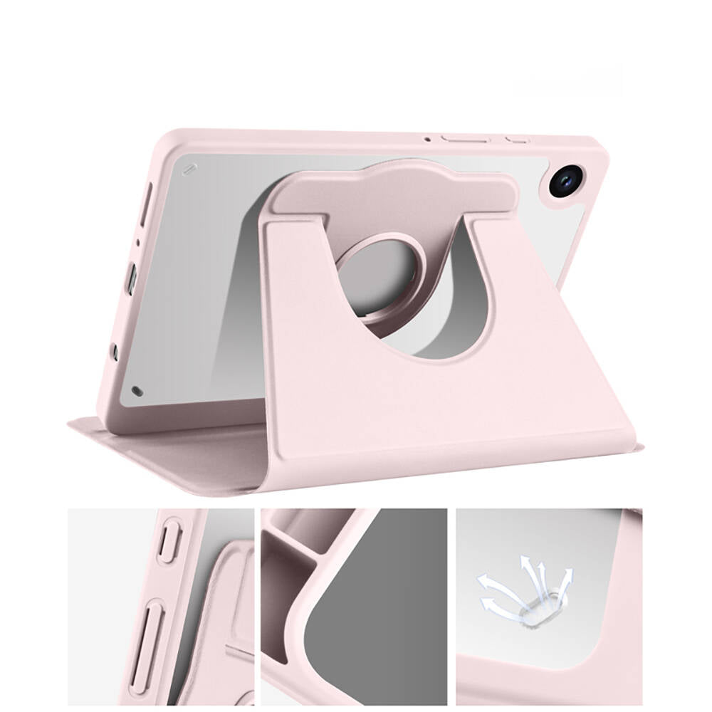 Galaxy Tab A9 Plus Kılıf Zore Termik Kalem Bölmeli Dönebilen Standlı Kılıf Siyah