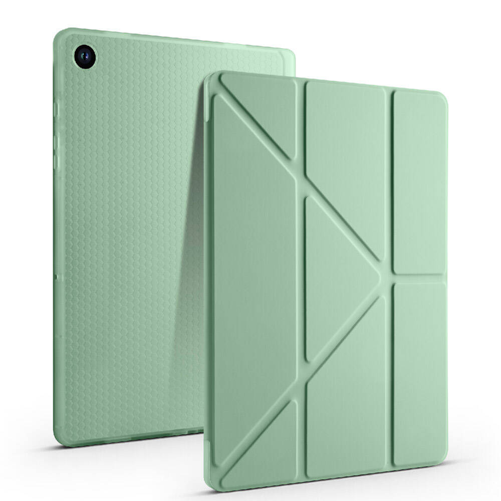 Galaxy Tab A9 Plus Kılıf Zore Tri Folding Kalem Bölmeli Standlı Kılıf Lila