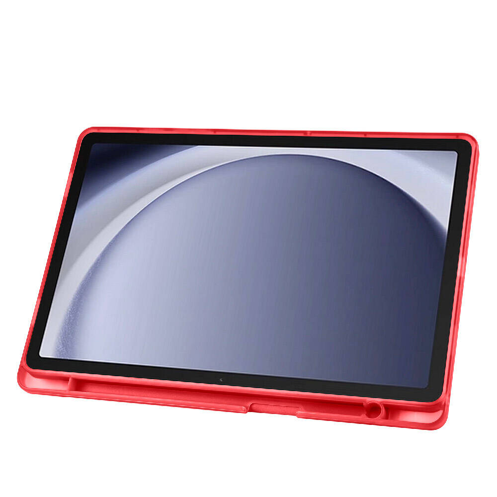 Galaxy Tab A9 Plus Kılıf Zore Tri Folding Kalem Bölmeli Standlı Kılıf Lila