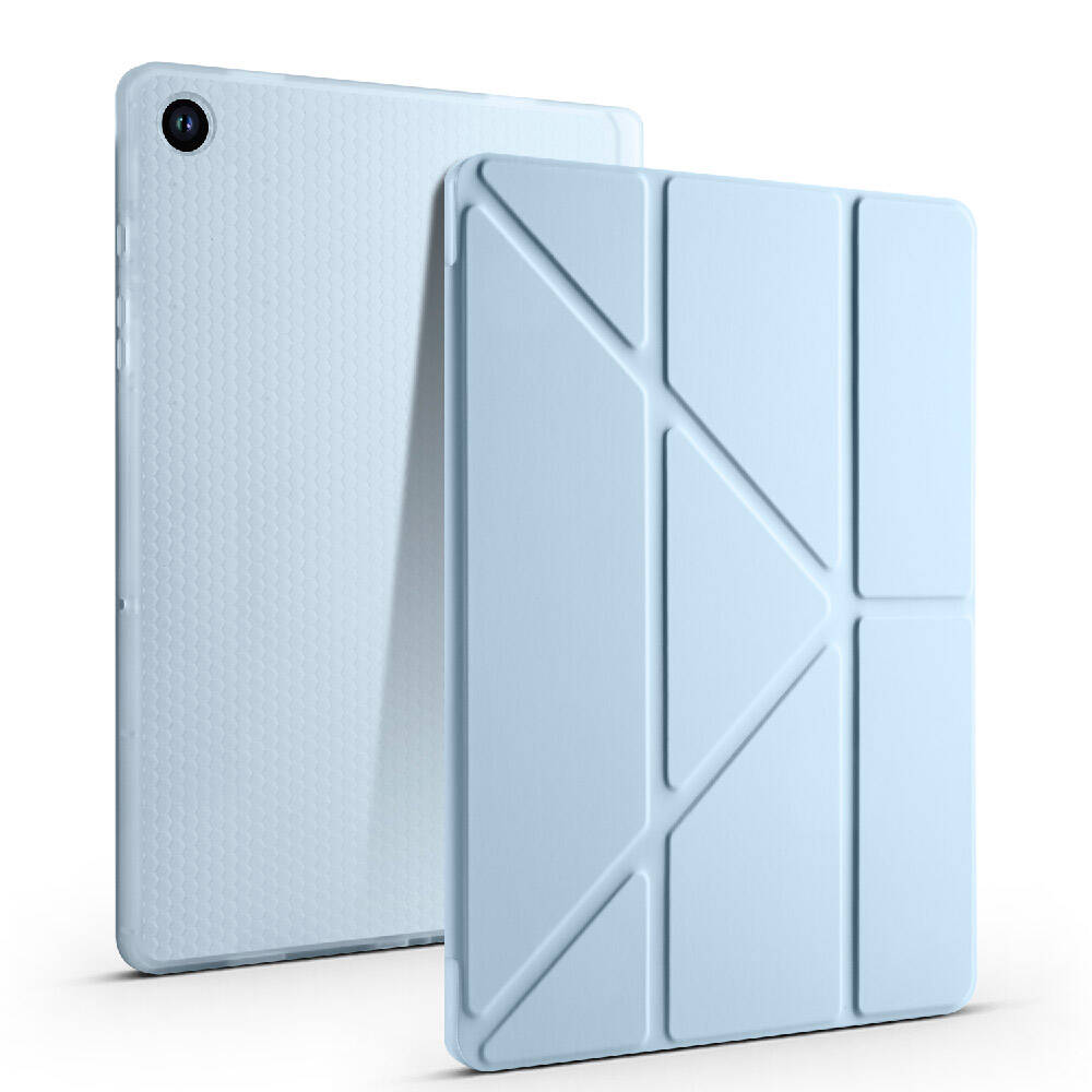 Galaxy Tab A9 Plus Kılıf Zore Tri Folding Kalem Bölmeli Standlı Kılıf Lila