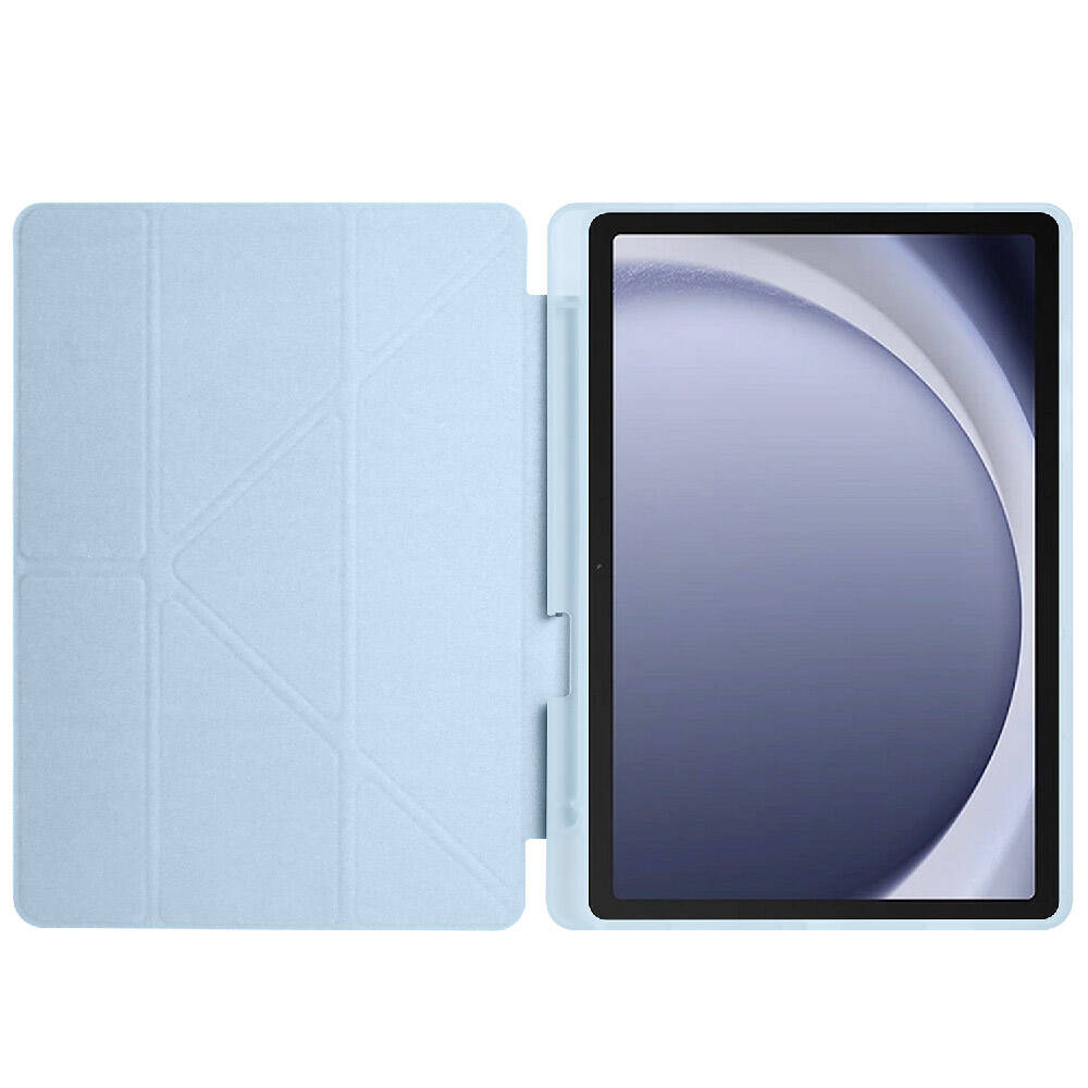 Galaxy Tab A9 Plus Kılıf Zore Tri Folding Kalem Bölmeli Standlı Kılıf Lila