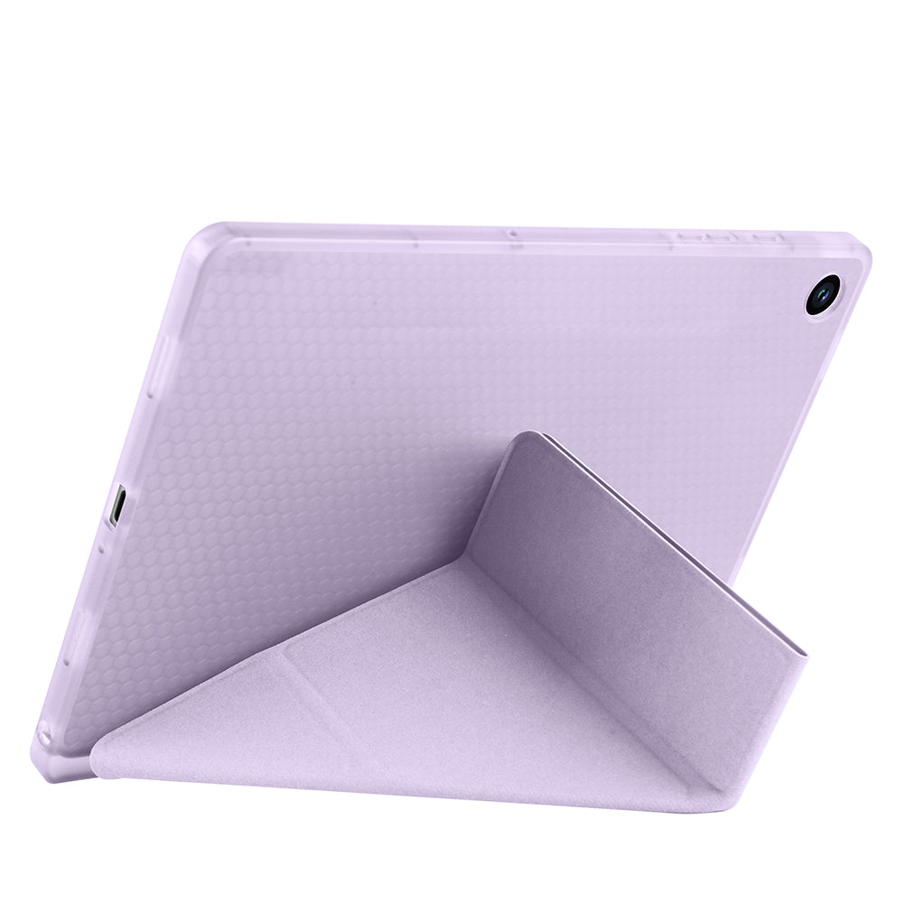 Galaxy Tab A9 Plus Kılıf Zore Tri Folding Kalem Bölmeli Standlı Kılıf Lila
