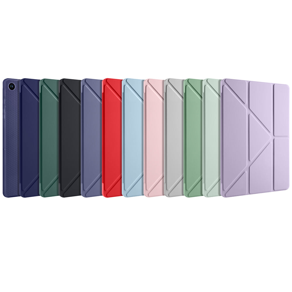 Galaxy Tab A9 Plus Kılıf Zore Tri Folding Kalem Bölmeli Standlı Kılıf Lila