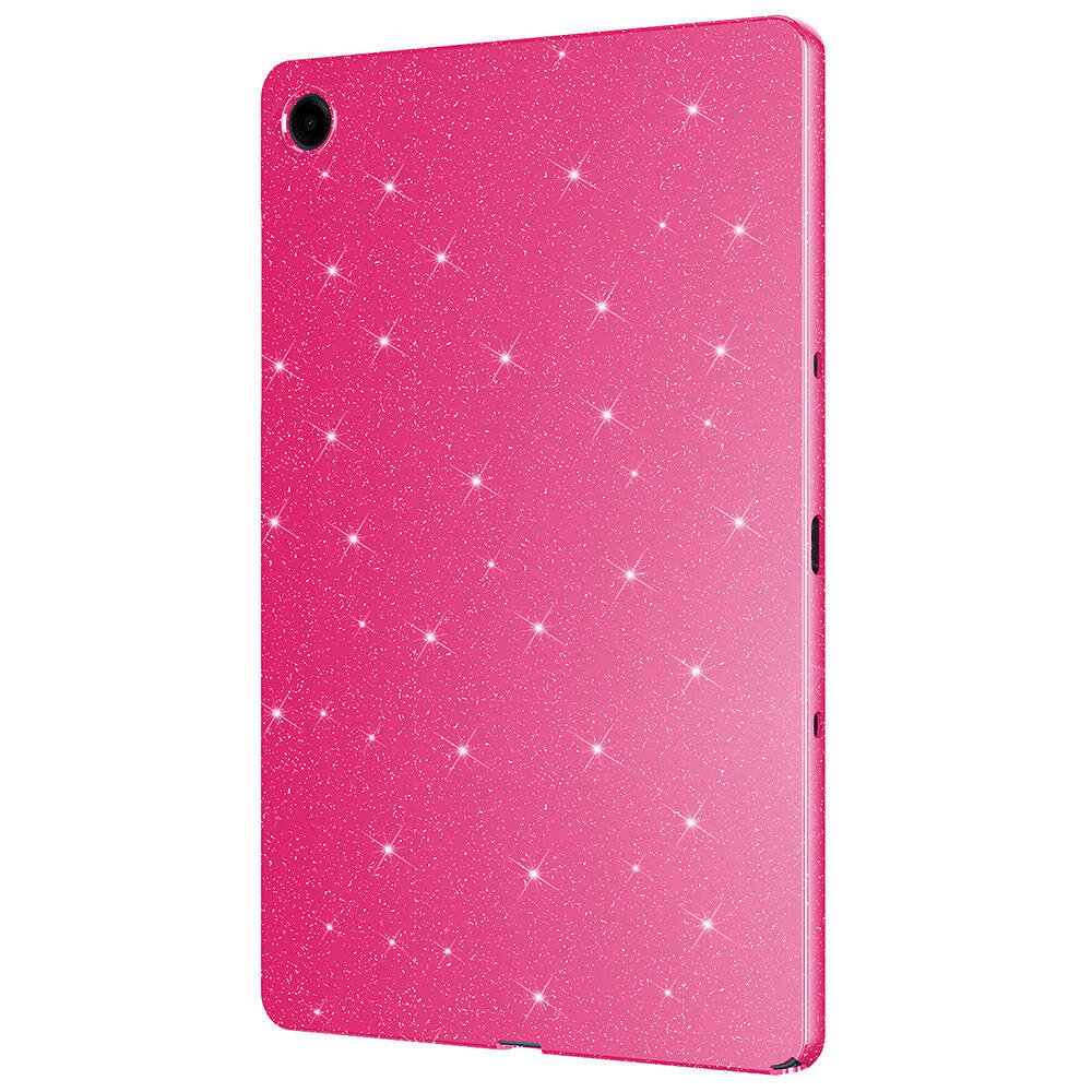 Galaxy Tab A9 Plus Simli Parlak Görünümlü Zore Tablet Koton Kılıf Pembe Koyu