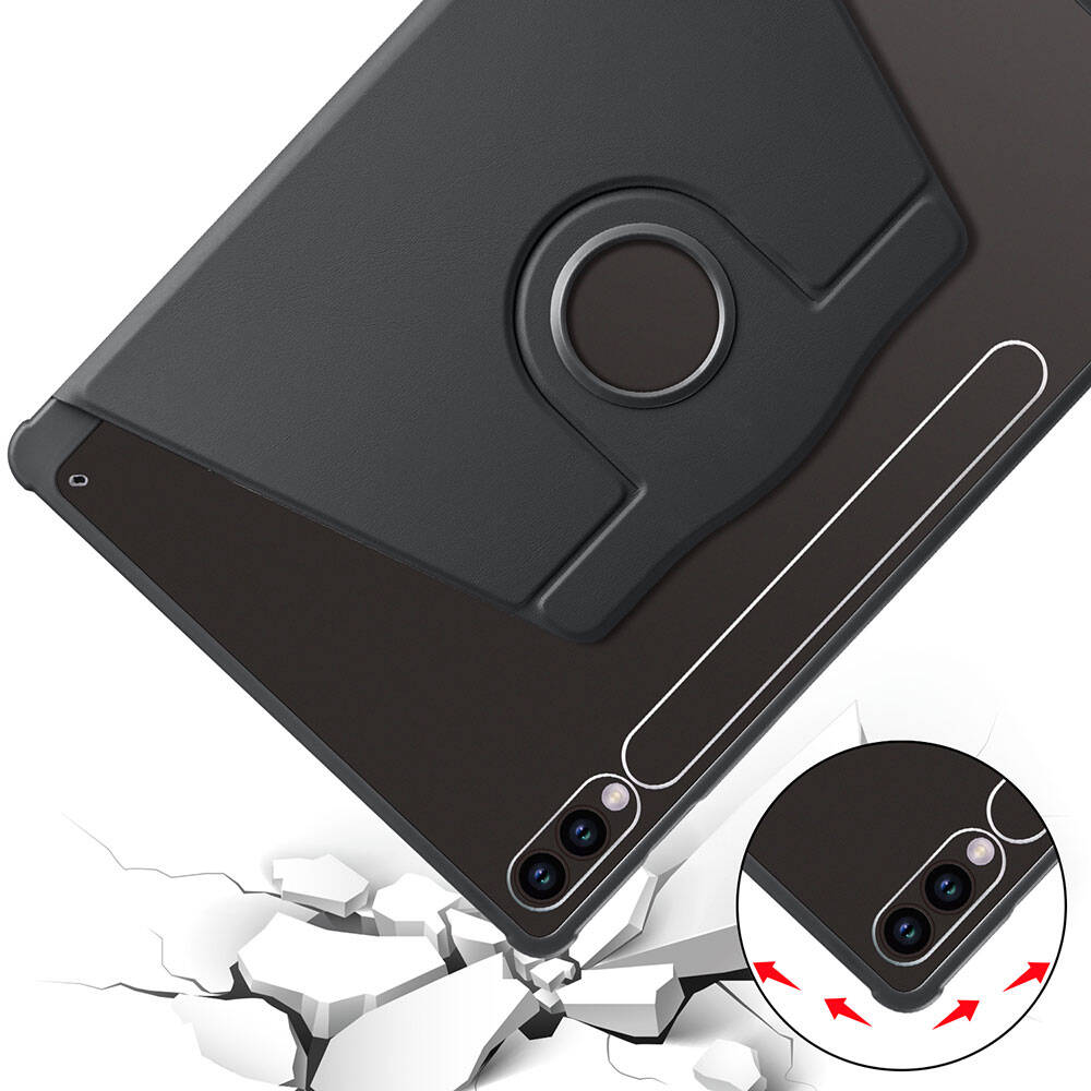 Galaxy Tab S10 Plus Kılıf Zore Termik Kalem Bölmeli Dönebilen Standlı Kılıf Koyu Yeşil