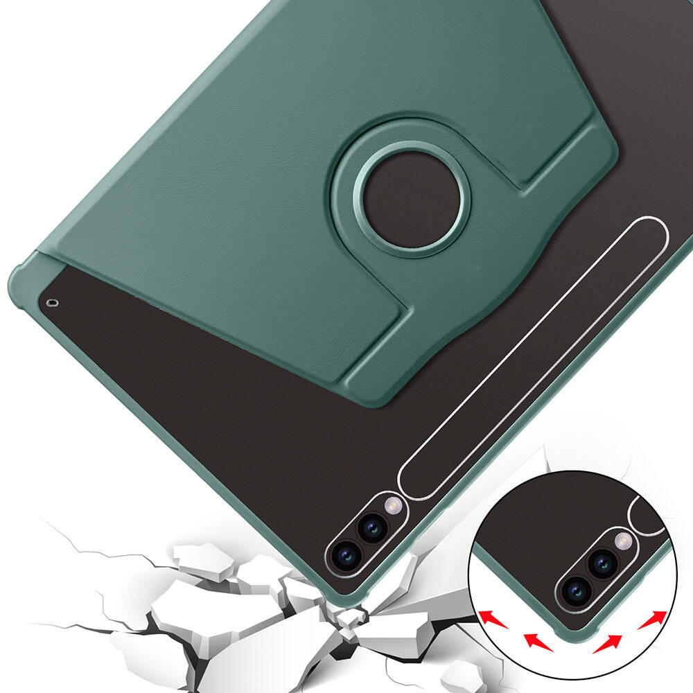 Galaxy Tab S10 Plus Kılıf Zore Termik Kalem Bölmeli Dönebilen Standlı Kılıf Lavendery Gray