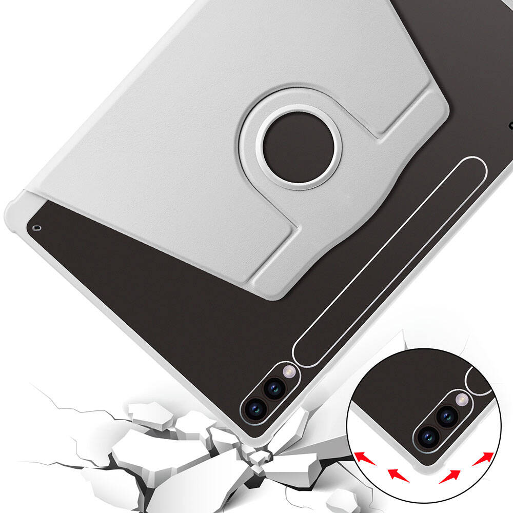 Galaxy Tab S10 Plus Kılıf Zore Termik Kalem Bölmeli Dönebilen Standlı Kılıf Mavi