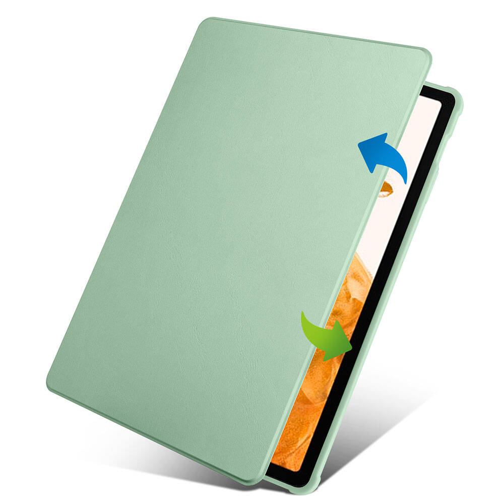 Galaxy Tab S10 Plus Kılıf Zore Termik Kalem Bölmeli Dönebilen Standlı Kılıf Açık Yeşil