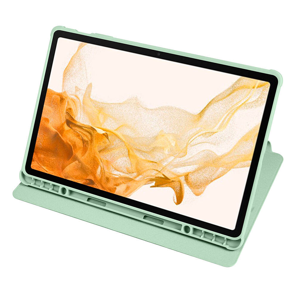 Galaxy Tab S10 Plus Kılıf Zore Termik Kalem Bölmeli Dönebilen Standlı Kılıf Koyu Yeşil