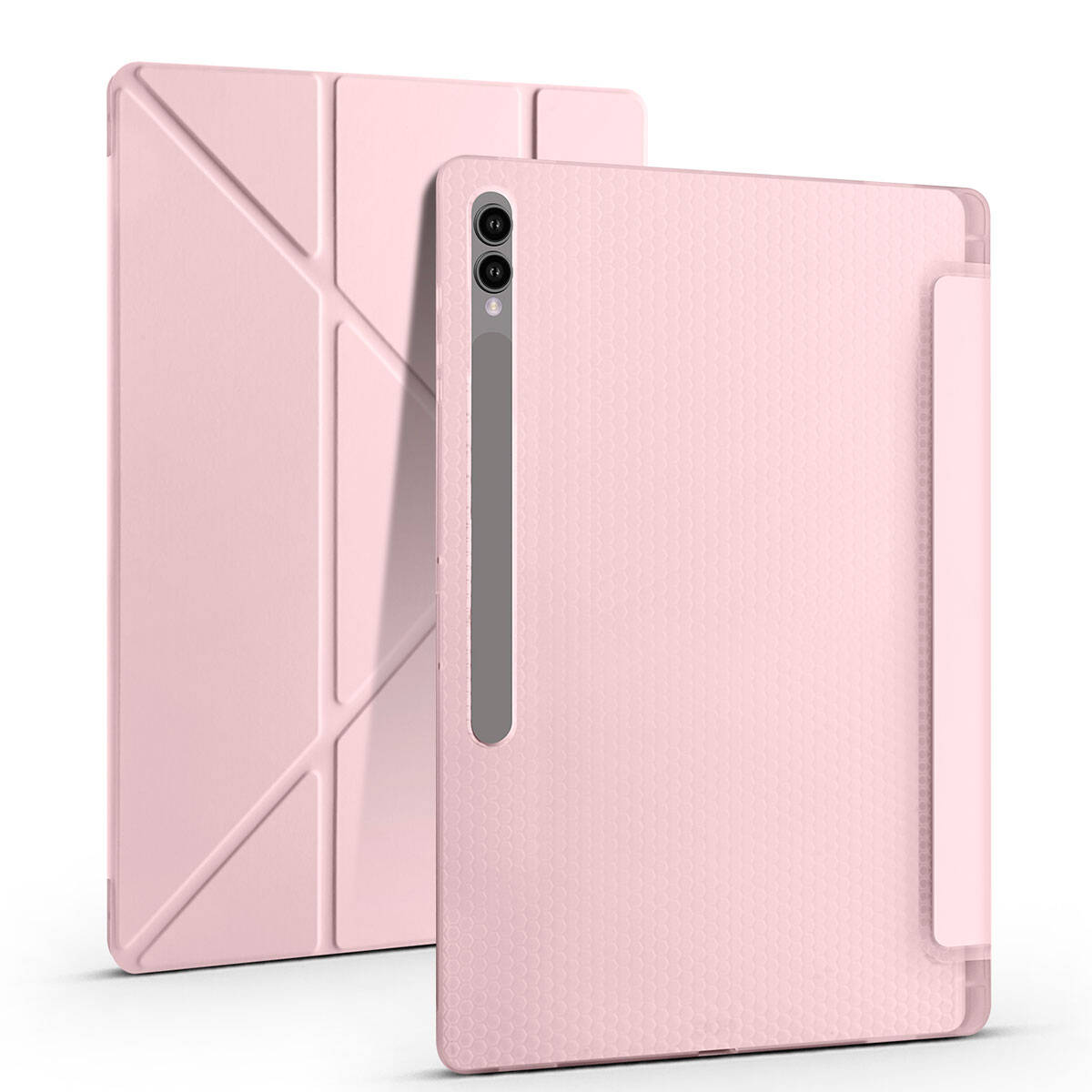 Galaxy Tab S10 Ultra Kılıf Zore Tri Folding Kalem Bölmeli Standlı Kılıf Kırmızı
