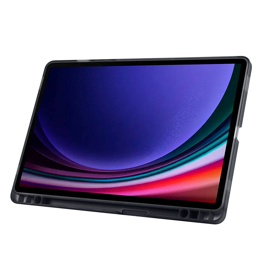 Galaxy Tab S9 FE Kılıf Zore Tri Folding Kalem Bölmeli Standlı Kılıf Lila