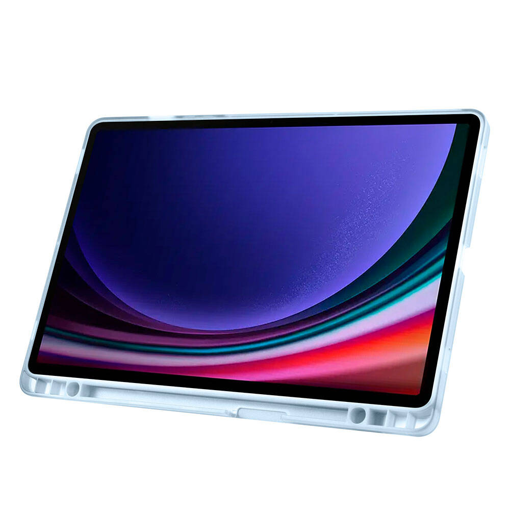 Galaxy Tab S9 FE Kılıf Zore Tri Folding Kalem Bölmeli Standlı Kılıf Lila
