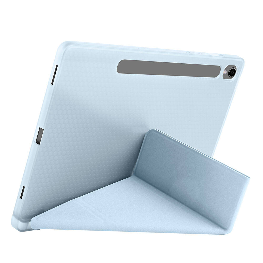 Galaxy Tab S9 FE Kılıf Zore Tri Folding Kalem Bölmeli Standlı Kılıf Lila