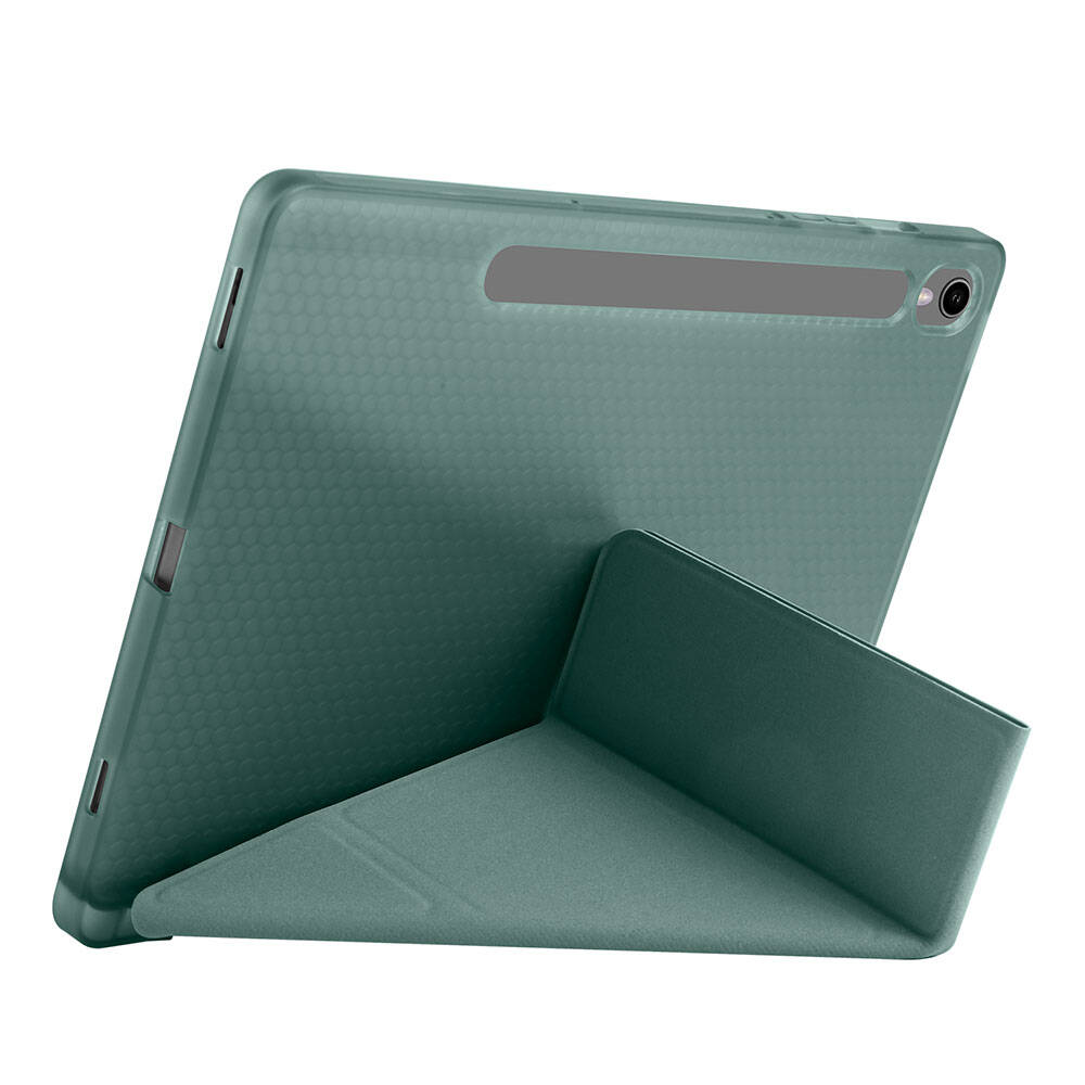 Galaxy Tab S9 FE Kılıf Zore Tri Folding Kalem Bölmeli Standlı Kılıf Lila