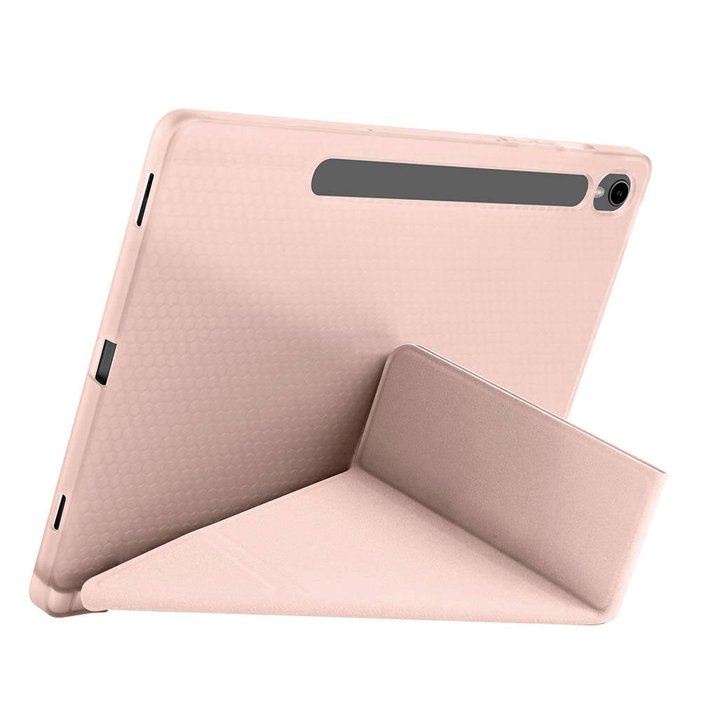 Galaxy Tab S9 FE Kılıf Zore Tri Folding Kalem Bölmeli Standlı Kılıf Lila