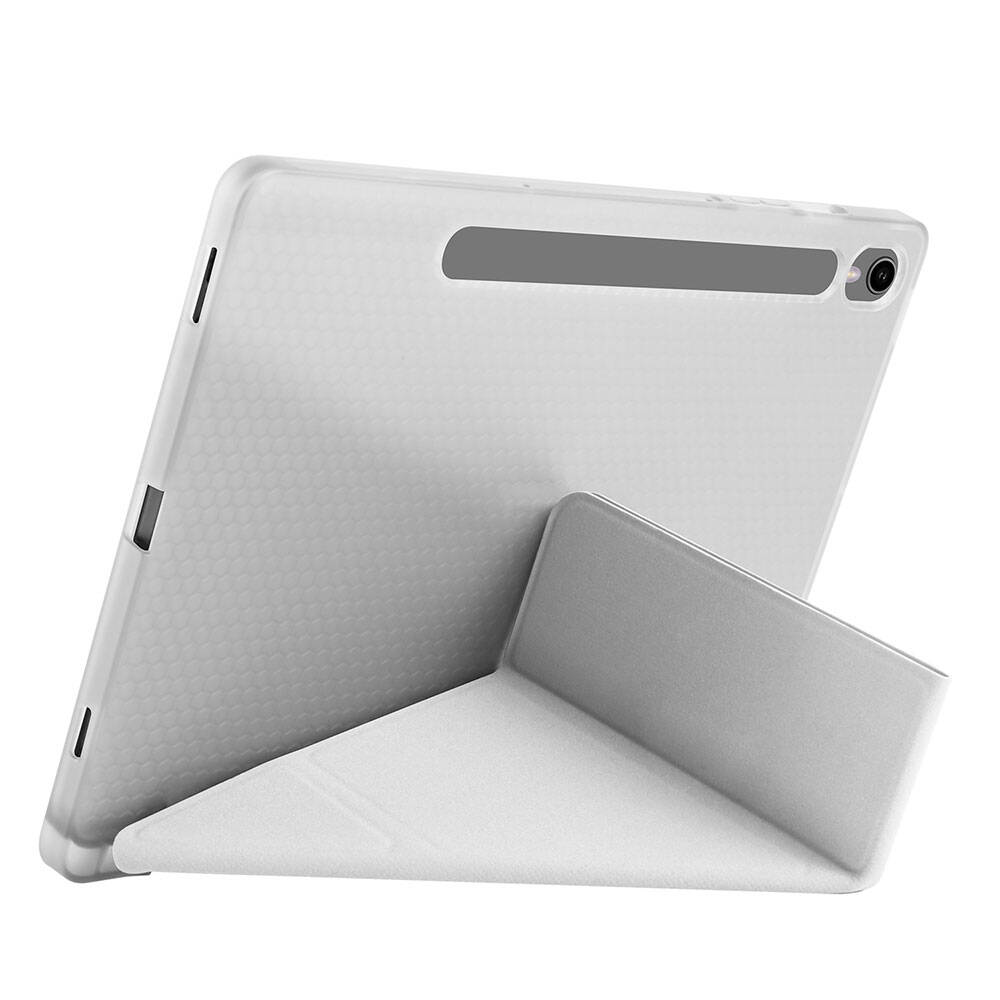 Galaxy Tab S9 FE Kılıf Zore Tri Folding Kalem Bölmeli Standlı Kılıf Lila