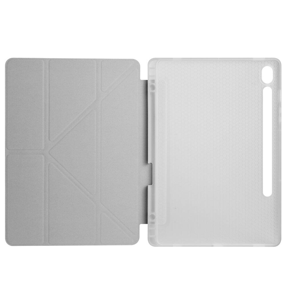 Galaxy Tab S9 FE Kılıf Zore Tri Folding Kalem Bölmeli Standlı Kılıf Lila