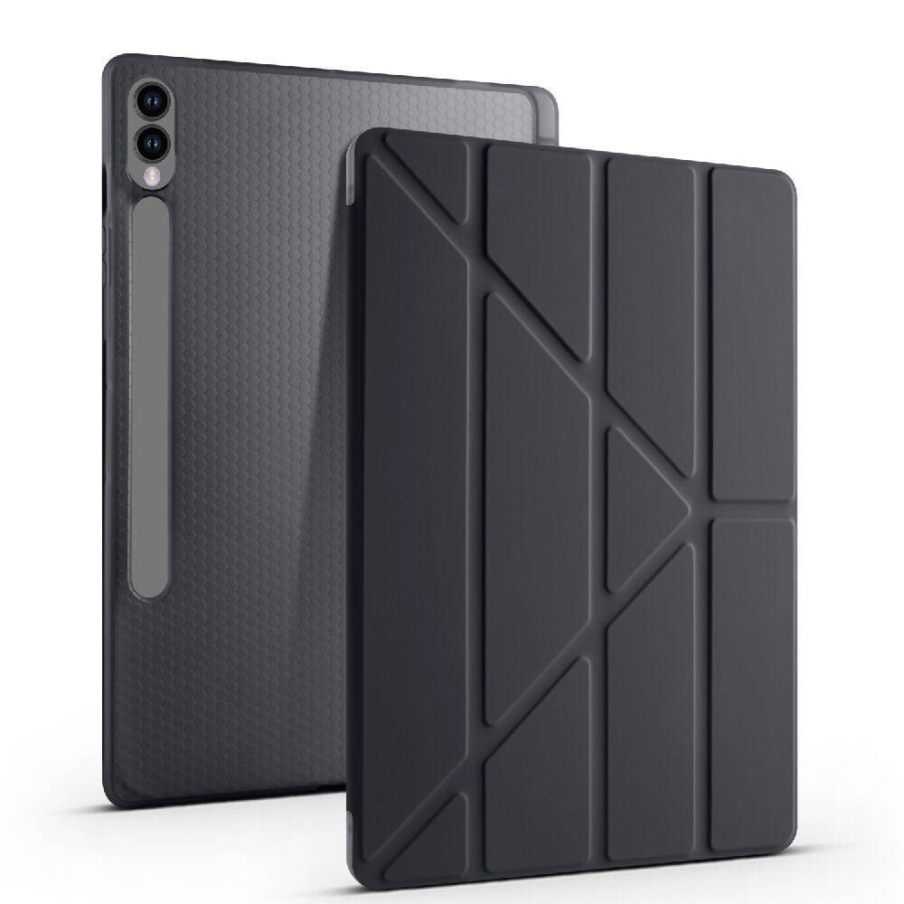 Galaxy Tab S9 FE Plus Kılıf Zore Tri Folding Kalem Bölmeli Standlı Kılıf Lila