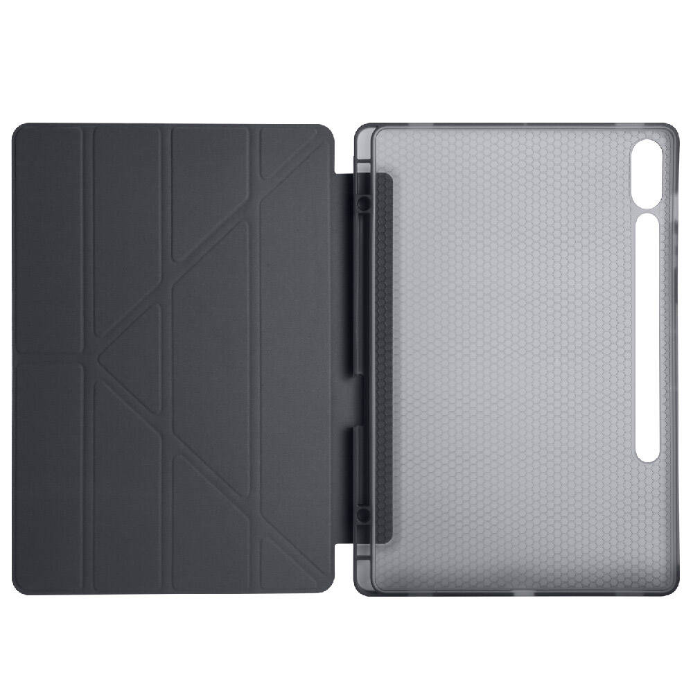 Galaxy Tab S9 FE Plus Kılıf Zore Tri Folding Kalem Bölmeli Standlı Kılıf Lila