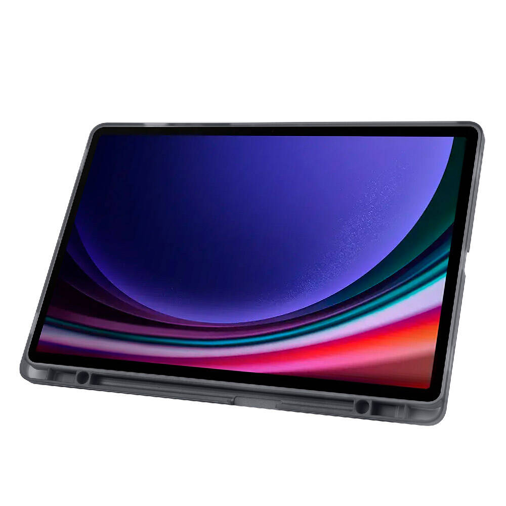 Galaxy Tab S9 FE Plus Kılıf Zore Tri Folding Kalem Bölmeli Standlı Kılıf Mavi