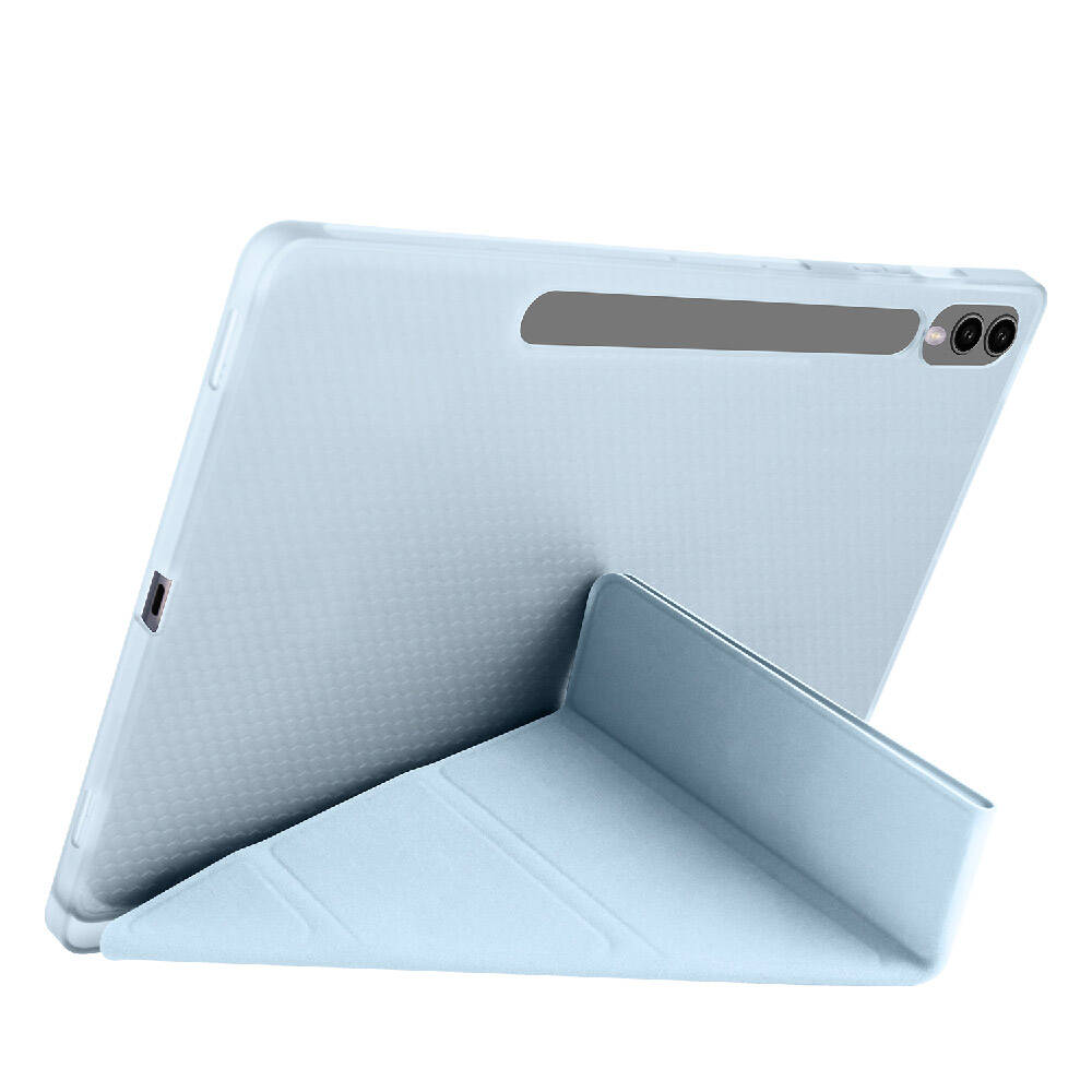 Galaxy Tab S9 FE Plus Kılıf Zore Tri Folding Kalem Bölmeli Standlı Kılıf Lila