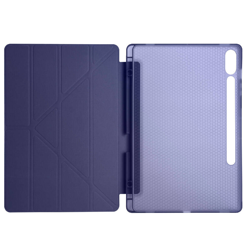 Galaxy Tab S9 FE Plus Kılıf Zore Tri Folding Kalem Bölmeli Standlı Kılıf Lila
