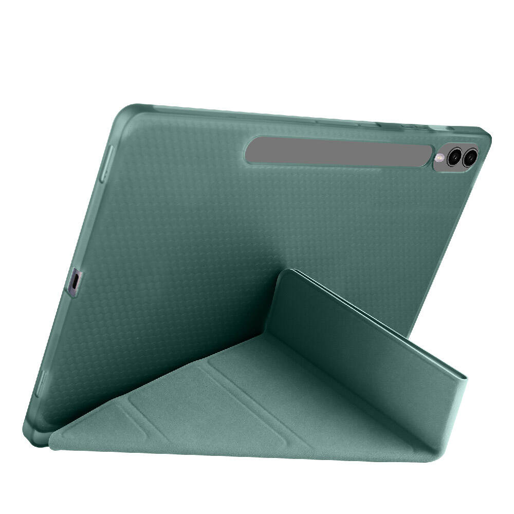 Galaxy Tab S9 FE Plus Kılıf Zore Tri Folding Kalem Bölmeli Standlı Kılıf Lila