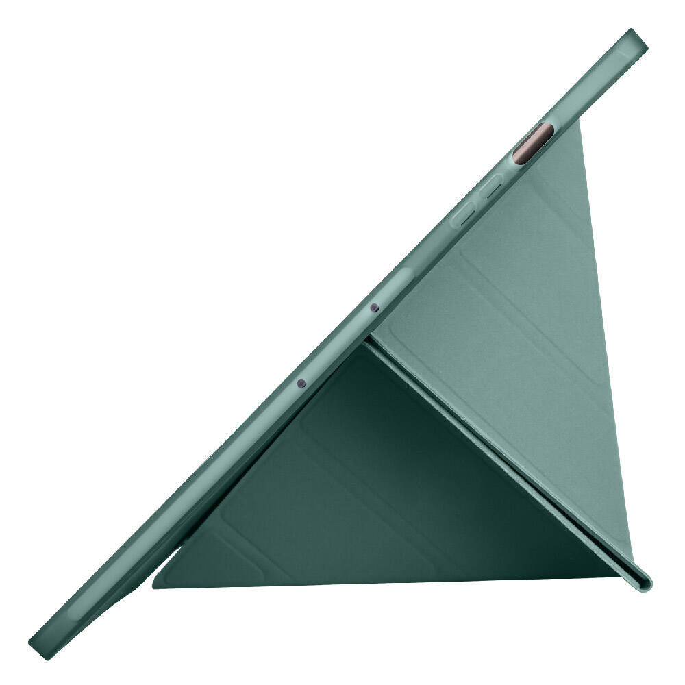 Galaxy Tab S9 FE Plus Kılıf Zore Tri Folding Kalem Bölmeli Standlı Kılıf Siyah