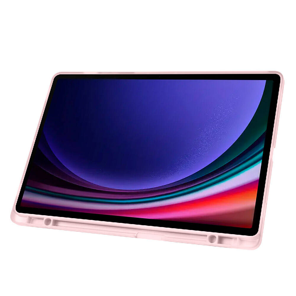 Galaxy Tab S9 FE Plus Kılıf Zore Tri Folding Kalem Bölmeli Standlı Kılıf Lila