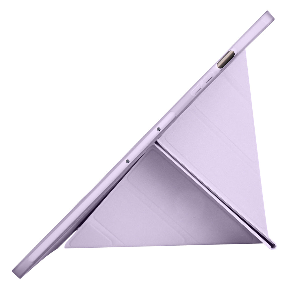 Galaxy Tab S9 FE Plus Kılıf Zore Tri Folding Kalem Bölmeli Standlı Kılıf Lila