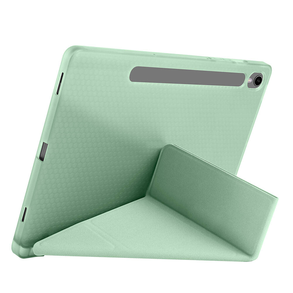 Galaxy Tab S9 Kılıf Zore Tri Folding Kalem Bölmeli Standlı Kılıf Lila