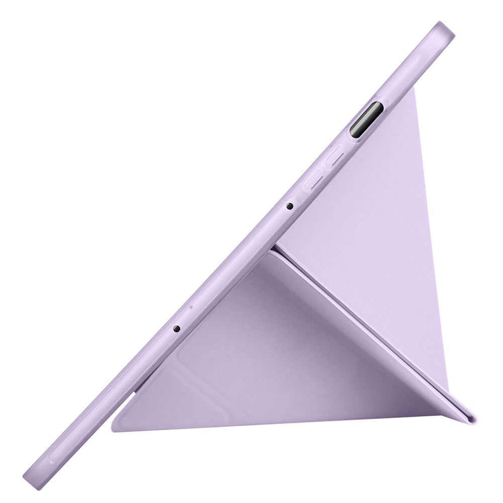 Galaxy Tab S9 Kılıf Zore Tri Folding Kalem Bölmeli Standlı Kılıf Lila
