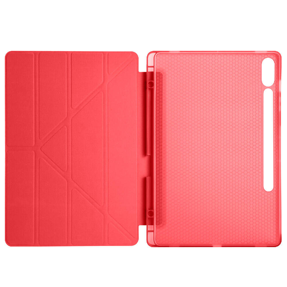 Galaxy Tab S9 Plus Kılıf Zore Tri Folding Kalem Bölmeli Standlı Kılıf Lila