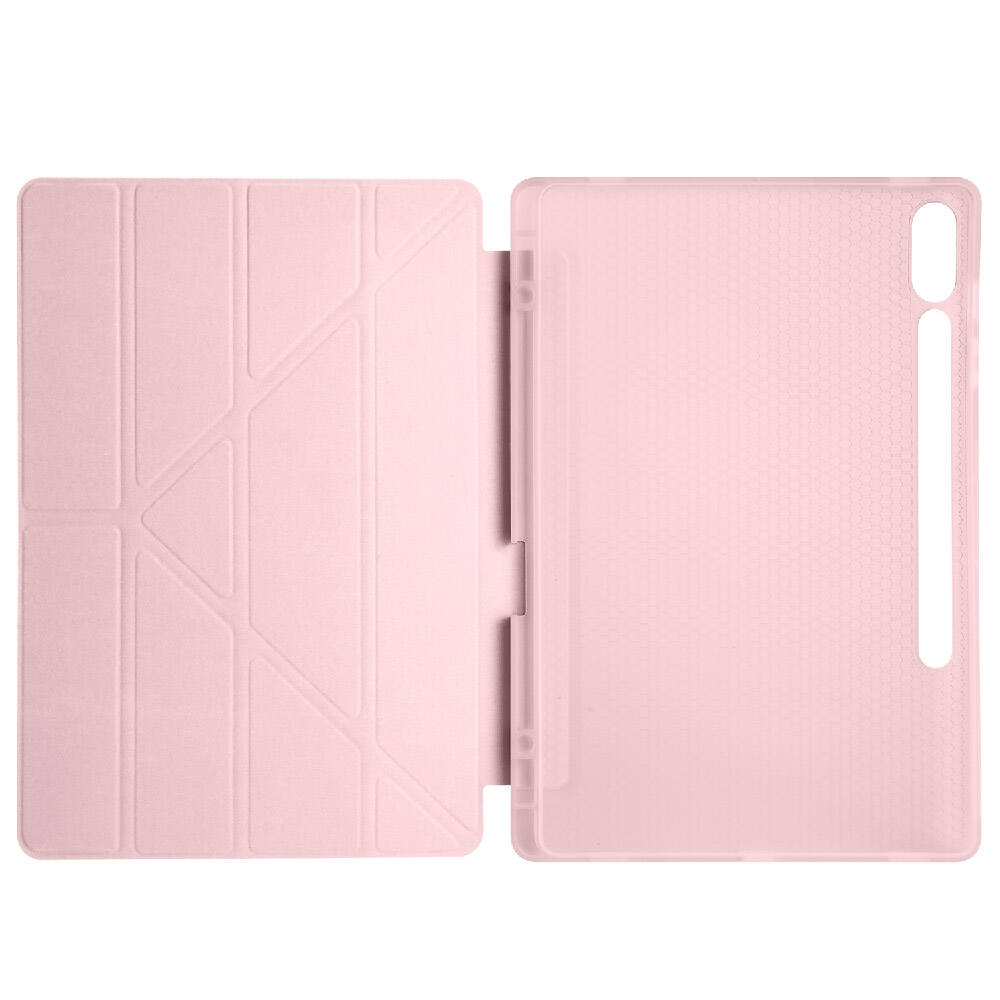 Galaxy Tab S9 Plus Kılıf Zore Tri Folding Kalem Bölmeli Standlı Kılıf Lila